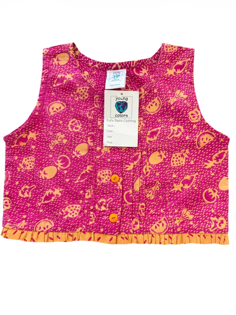 NWT Batik Fruit Print Cotton Top